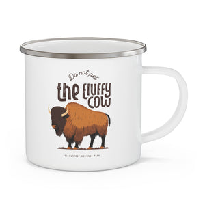 Do Not Pet the Fluffy Cow Enamel Mug