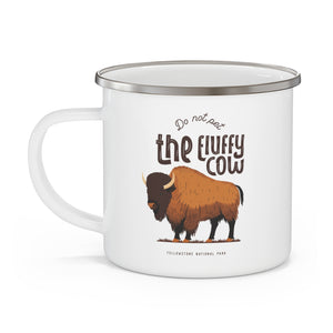 Do Not Pet the Fluffy Cow Enamel Mug